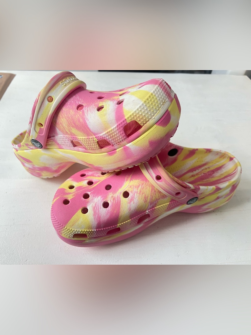 Crocs Classic Platform Marbled Clogs